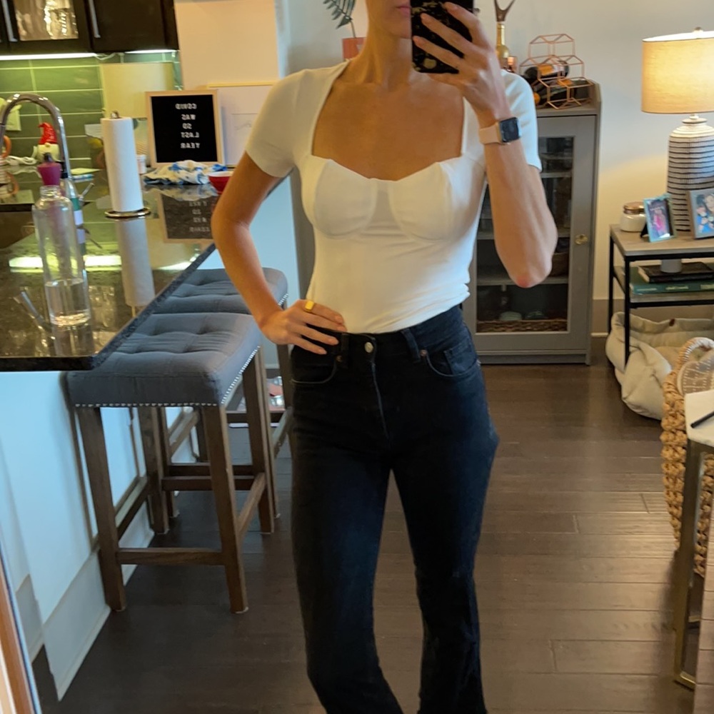 Lulus white bustier tee